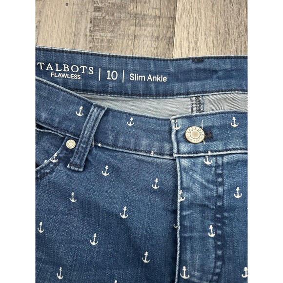 Talbots Jeans Womens Size 10 Blue Anchor Slim Ankle Flawless Medium Wash Denim - Picture 2 of 5